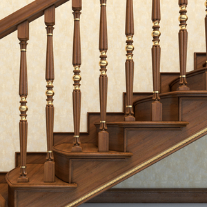 Solid wood symmetrical baluster for stairs